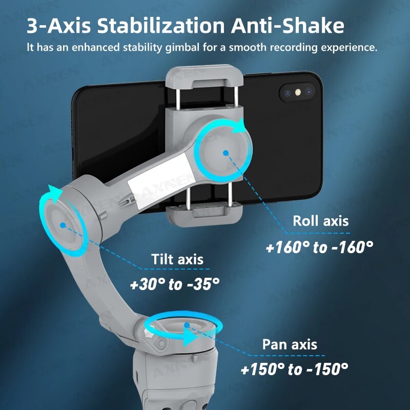 AXNEN HQ6 3-Axis Gimbal Handhe - Photography Lighting Handheld recension och pris
